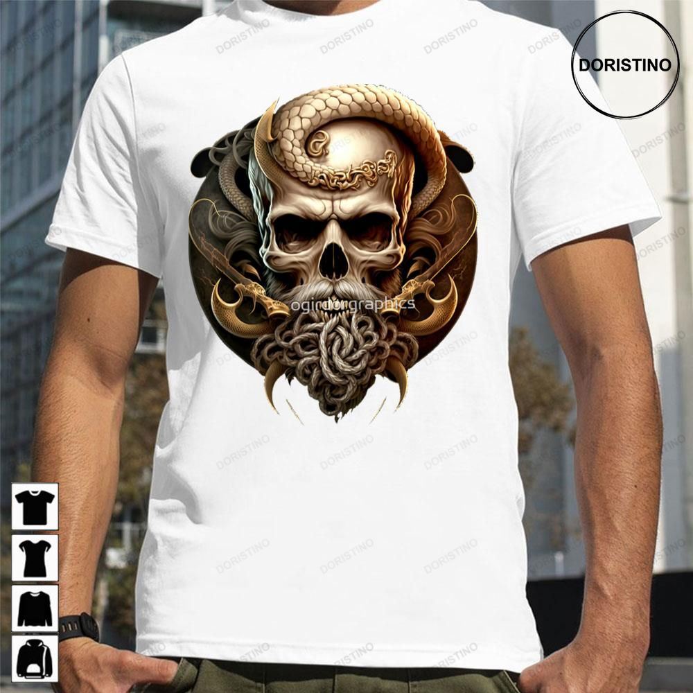 Skull Beard Gold Snake Dark Pirate Emperor Serpent Sinister Color Limited Edition T-shirts